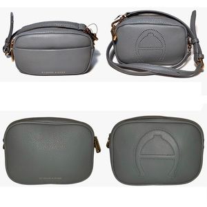 Etienne Aigner - Adeline Mini Ca Double Zip Crossbody Camera bag “slate” gray 🆕